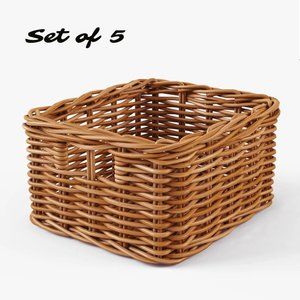 IKEA BYHOLMA Basket, Brown/Natural — Set of 5
